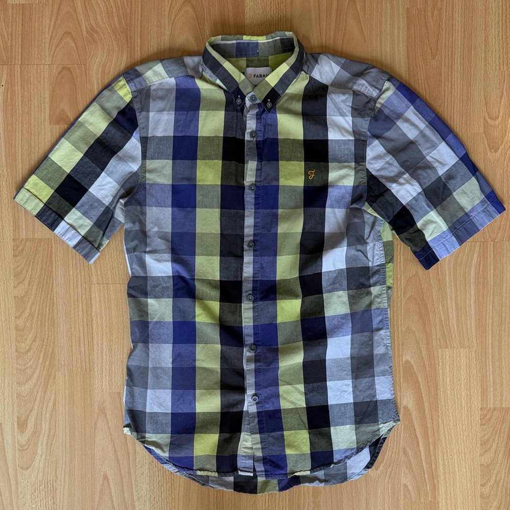 Farah Men's Multicolor Checkered Button Down Shirt